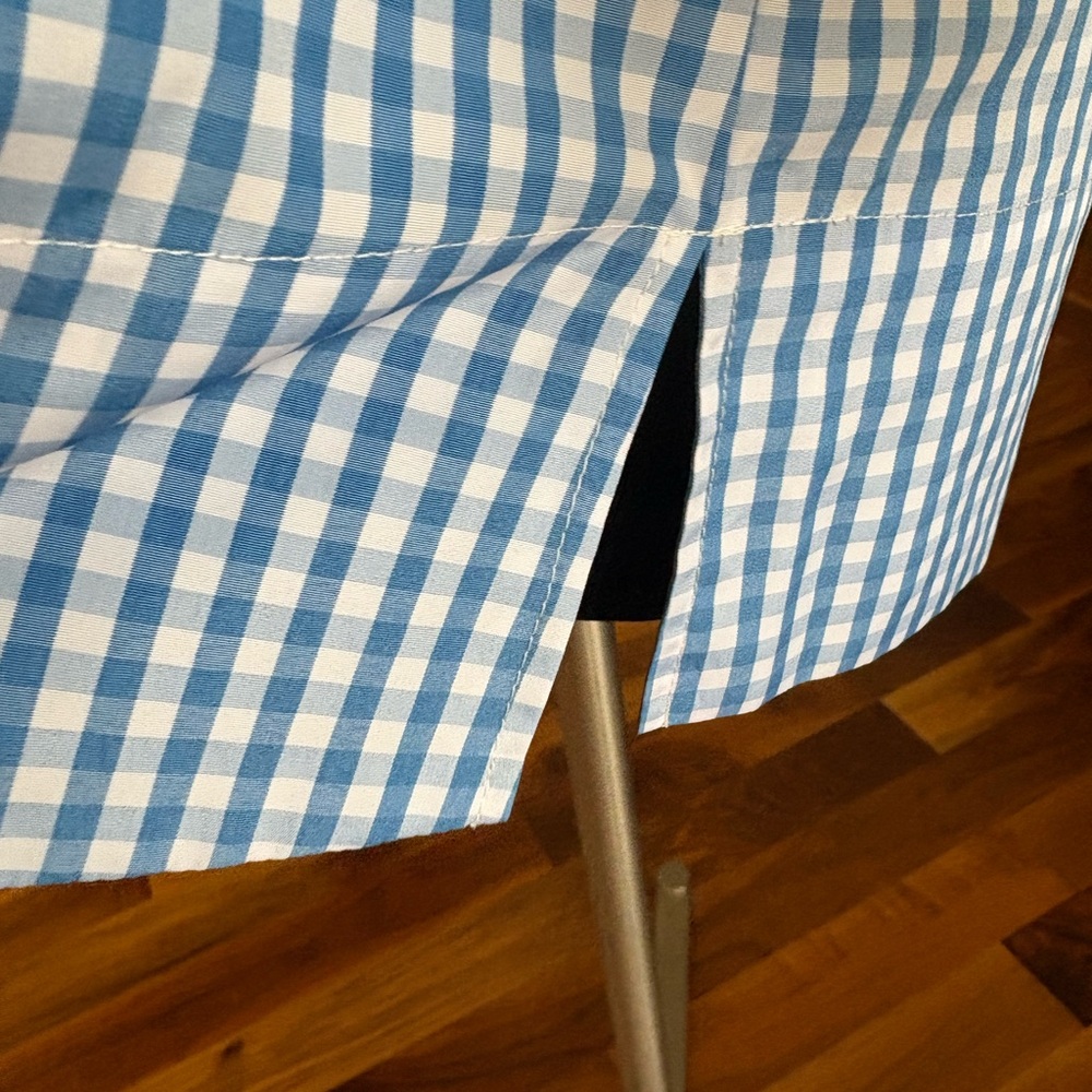 Tuckernuck, Blue & White Gingham Stand Collar Blouse Women’s, ECU - Picture 11 of 14